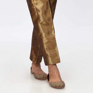 Pantalon et pantalon en tissu teint en cuivre PS4534 coupe ajustée pour femme - Product Image 3