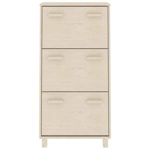 Zapatero de madera maciza de pino marrón miel con organizador de plástico mediano para cajas de zapatos - Product Image 3