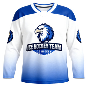 Camiseta Sublimada de Hockey sobre Hielo para Hombre, Manga Larga, Absorbente de Humedad, Cuello Redondo, Corte Regular, Ropa Deportiva para Adultos - Product Image 1