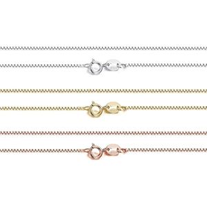 Collier chaîne maille forçat en argent sterling 925 de 51 cm, 1 mm, avec fermoir à ressort robuste, plaqué platine, chaînes fines - Product Image 2