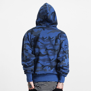 Sudadera con Capucha Personalizada OEM, Diseño Camuflaje Azul, Estilo Urbano, Algodón Grueso, Hombros Caídos, Corte Holgado, Ropa Casual, Estilo Americano - Product Image 2