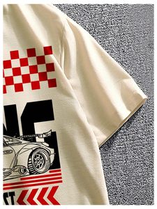 เสื้อยืดผู้ชายสีเบจคุณภาพสูง พิมพ์ลาย แขนสั้น คอกลม ทรงปกติ สวมใส่สบาย ผ้าคอตตอนเจอร์ซีย์ ระบายอากาศได้ดี ดีไซน์ลายพิมพ์ - Product Image 2