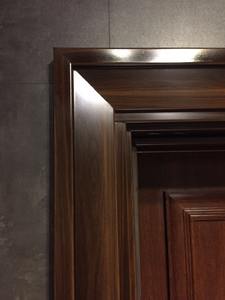 EN ISO sertifikalı galvanizli çelik <span class=keywords><strong>PVC</strong></span> membran güvenlik giriş anti-hırsızlık kapı, poliüretan ile dolu. - Product Image 4