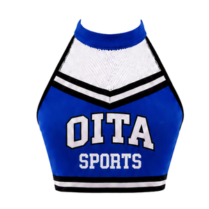Ensemble uniforme de cheerleading bleu roi : Jupe plissée et crop top pour performance d'équipe, compétition de danse, tenue de sport athlétique - Product Image 3