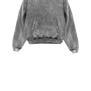 Sweat-shirt à capuche noir uni surdimensionné, streetwear personnalisé, fournisseur OEM - Product Image 6