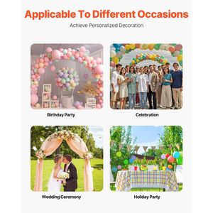 Set di 3 Supporti Regolabili per Arco Nuziale, Struttura in Metallo Stabile con Design a Traversa, Facile Montaggio per Comode Decorazioni Matrimoniali - Product Image 2