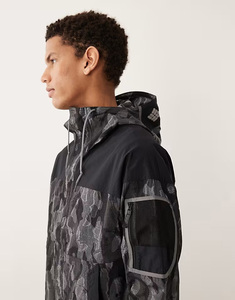 Men's Camouflage Hooded Windproof <b>Jacket</b> Zipper Closure Casual Autumn Polyester Material Regular Fit - Product Image 2