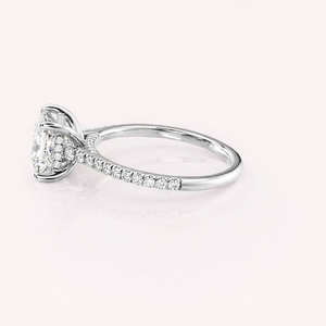 IGI Certified Princess Cut Lab Grown Diamond Engagement <b>Ring</b> Solid 925 Sterling <b>Silver</b> Pave Diamond Bridal <b>Ring</b> - Product Image 3