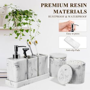 Modern <b>bathroom</b> organizer marble <b>bathroom</b> <b>set</b> soap dispenser <b>set</b> toothbrush holder <b>set</b> <b>bathroom</b> vanity organizer marble - Product Image 5