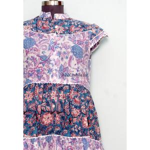 Robe longue décontractée élégante pour femme, coupe ample, style simple, boutonnage simple, en coton imprimé floral, respirante et naturelle, vente en gros - Product Image 3