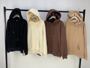 Sweat-shirt à capuche pour homme, couleur unie, coupe régulière, décontracté, en tricot polaire, pour l'automne - Product Image 3