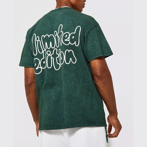 2025 nouveau gros 100% coton minéral hommes unisexe Vintage pierre acide lavage t-shirt surdimensionné Vintage imprimé solide unisexe Vintage - Product Image 1