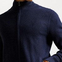 Suéter de Punto para Hombre, 100% Algodón, Cuello Redondo, Cierre de Cremallera, Manga Larga, Textura Suave, Ligero, para Otoño