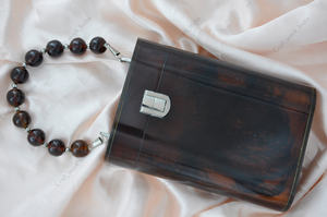 Bolso de mano de resina natural hecho a mano con cuentas para mujer, de lujo, para fiesta, boda, de diseñador, con asa superior - Product Image 2