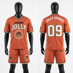 Mens football jersey shorts <b>set</b> GSM moisture wicking mesh panel heat transfer print custom logo jersey short <b>set</b> for men's - Product Image 3