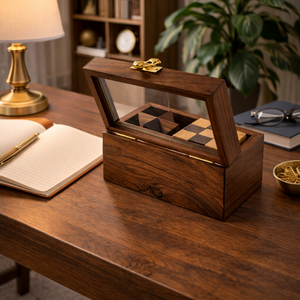 Coffret de 2 boîtes à puzzle en bois de rose indien, fabriquées à la main |   Jeux de casse-tête en bois |   Boîte cadeau avec couvercle en verre |   Puzzle en bois de qualité supérieure - Product Image 3