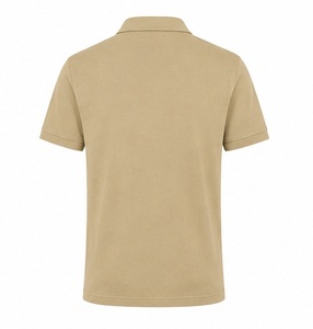 Custom Beige Solid <b>Waffle</b> Knit High Quality Men's Golf for <b>Shirt</b> Short Sleeve Casual Breathable Cotton Blend OEM ODM - Product Image 2