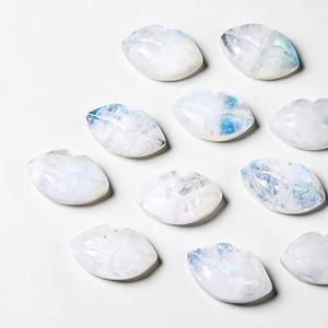 Colgante de Cristal Tallado en Forma de Labios con Piedra Lunar Arcoíris, Oro y Plata 925 para Fabricación de Joyas DIY, Collares y Pendientes - Product Image 2