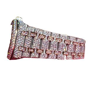 Reloj Hip Hop Bus de Acero Inoxidable con Moissanita, el Más Vendido 2026, Bisel Helado, Esfera Romana, Diamante de Laboratorio VVS, Movimiento de Cuarzo, Resistente al Agua - Product Image 1