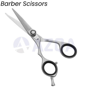 Professional Stainless Steel <b>Barber</b> Hair Cutting Thinning Scissors and Razor <b>Set</b> with Adjustable Screw Finger Rest PU Case - Product Image 3