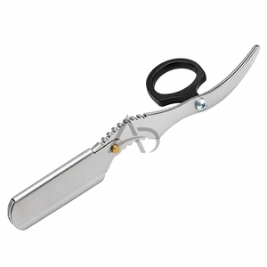 Lame de rechange pour rasoir à doigts, lame en acier inoxydable, lame tranchante, outil de toilettage professionnel pliable, manche en plastique, logo personnalisé - Product Image 5