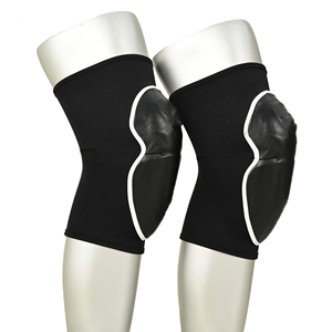 Genouillères de protection élastiques personnalisées noires rembourrées pour le volleyball et le basketball, avec protection antichoc en éponge - Product Image 5