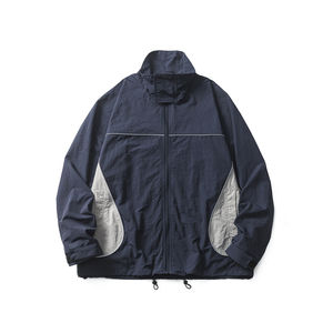 Chaqueta Cortavientos Impermeable con Capucha y Media Cremallera, Diseño Colorblock, Material de Nylon, Estilo Casual Unisex, Venta al por Mayor, para Actividades al Aire Libre - Product Image 1