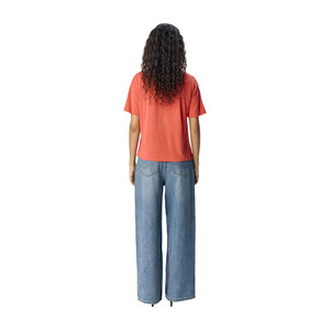 Camiseta de Verano con Cuello en V para Mujer, Transpirable y de Secado Rápido, 100% Algodón Orgánico, Estilo Hip Hop, Colores y Tallas Personalizables - Product Image 2