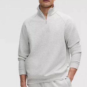 Custom Winter Digital Printing Cotton/Polyester Color Block Pullover <b>Jumper</b> 1/4 Quarter Half Zip Sweatshirt for Men Custom - Product Image 1