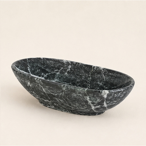 Bol en marbre noir de qualité supérieure, bol décoratif en pierre naturelle en forme de bateau pour centre de table de salon de luxe, décoration intérieure - Product Image 5