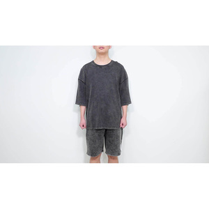 เสื้อยืดโอเวอร์ไซส์ผู้ชาย พรีเมียม แอซิดวอช วินเทจ ผ้าฝ้ายฟอกสี ทรงหลวม สตรีทแวร์ ลำลอง แฟชั่นฤดูร้อน - Product Image 6
