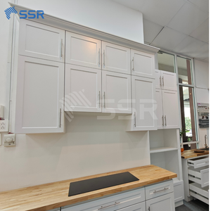 SSR Modern Wall Cabinet 36in Grey PVC Door Panel Particleboard Carcase Contemporary <b>Kitchen</b> <b>Storage</b> with Metal Handles - Product Image 3