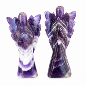 Statuette d'ange en améthyste naturelle de 3 pouces, sculpture d'ange en cristal, statue d'ange en pierre violette, vente en gros - Product Image 1