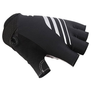 Summer <b>Half</b> Finger Breathable Cycling Gloves Black Gray Textile Weaving Adjustable Wrist Strap Unisex Racing Non <b>Slip</b> Hook Loop - Product Image 2
