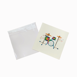 การ์ดควิลลิ่งลายชุดกลองสีสันสดใสทันสมัย การ์ดควิลลิ่งธีมชุดกลองสุดพรีเมียม พร้อมซองจดหมาย สำหรับคนรักดนตรีโดยเฉพาะ - Product Image 4