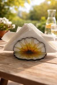 High Quality Small Square Napkin Holder Excellent Resin & Wood Paper Stand Best Price <b>Tissue</b> Boxes - Product Image 5