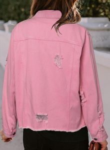 Women <b>Denim</b> <b>Coat</b> Premium Cotton Jean Jacket Casual Button Front Vintage Blue Fashion Streetwear Comfortable Daily Outfit Fit - Product Image 4