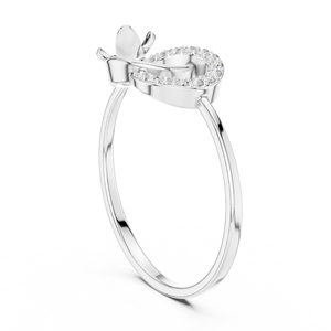 Anillo minimalista de oro amarillo macizo de 14k con diamante redondo de talla brillante para mujer, ideal para compromiso, aniversario o regalo de boda. - Product Image 4