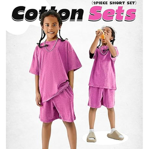 Men Relaxed Fit Summer Outfit T Shirt Shorts Cotton Casual Streetwear Matching Acid Wash <b>Set</b> - Product Image 4