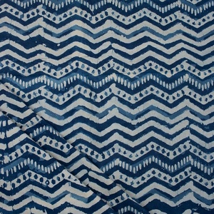 Premium Quality Indian Cotton Handmade Zig Zag Block Printed <b>Fabric</b> Nonwoven for Home Textile Clothing Wholesale Running <b>Fabric</b> - Product Image 4