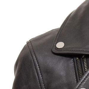 Veste en cuir d'agneau véritable pour femmes, design de logo personnalisé, style motard, imperméable, respirante, doublure en coton pour toutes les saisons - Product Image 4