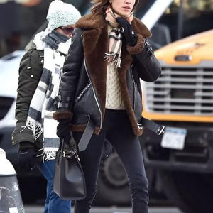 Chaqueta Acolchada de Piel de Oveja Teñida para Mujer, Impermeable, Cálida para Invierno, Informal y Moderna - Product Image 2