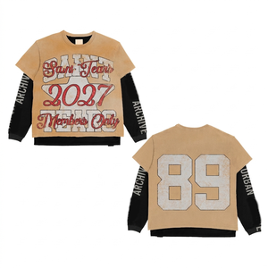 double layer mesh jersey shirt black white graphic panel streetwear custom screen print <b>stud</b> detailing Double Layer t shirt - Product Image 4