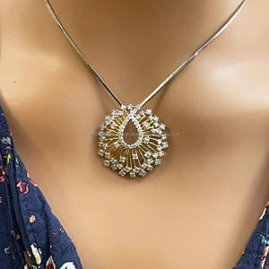 Colgante de diamante redondo cultivado en laboratorio IGI/GIA, oro de 14K para compromiso o boda de mujer, joyería creada en laboratorio a la moda - Product Image 1