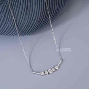 Exquisito Colgante de Diamantes Cultivados en Laboratorio en Oro Blanco de 14K con Múltiples Formas, para Mujer, de Lujo, Color EF, Esmeralda, Marquesa, Ovalado, Princesa, Redondo, 2.31g - Product Image 4