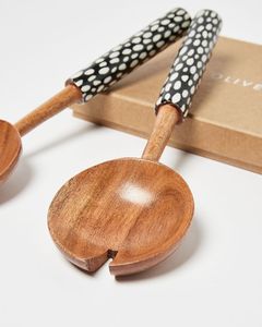 Enamel Color Mango Wooden Salad <b>Servers</b> - Product Image 6