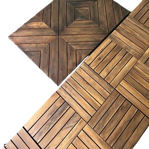 Dalles de terrasse en bois d'acacia antidérapantes, revêtement de sol en bois à emboîtement pour extérieur - Product Image 2