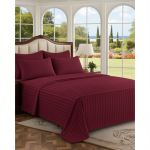 Juego de Sábanas de Microfibra TC Estándar de 125 g/m² con Rayas, Tamaño Doble/Queen, para Hotel y Hogar, Incluye Funda de Almohada Elegante - Product Image 3