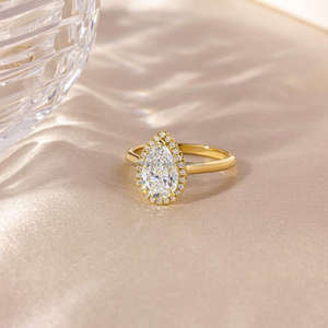 Diamante Cultivado en Laboratorio Marquise de Alta Calidad, Oro Amarillo/Rosa/Blanco de 14/18 Quilates, Certificado IGI, Diseño Elegante para la Vida Diaria, Bodas y Fiestas - Product Image 3