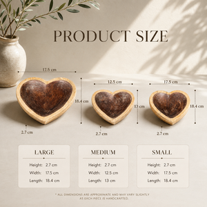 Juego de Tazones de Madera en Forma de Corazón, Hechos a Mano, de Madera Natural, para Servir Frutos Secos y Bocadillos - Product Image 2